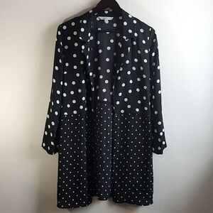 Size Medium Cleo Petites Open Front Polka‎ Dot Polyester Lightweight Outerwear